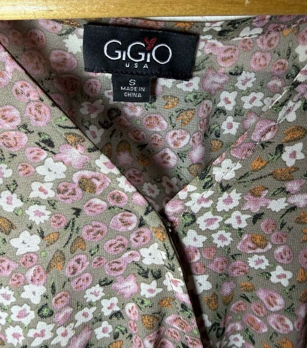Gigio Dusty Rose Boho Floral Tiered Ruffle Dress - Picture 2 of 5